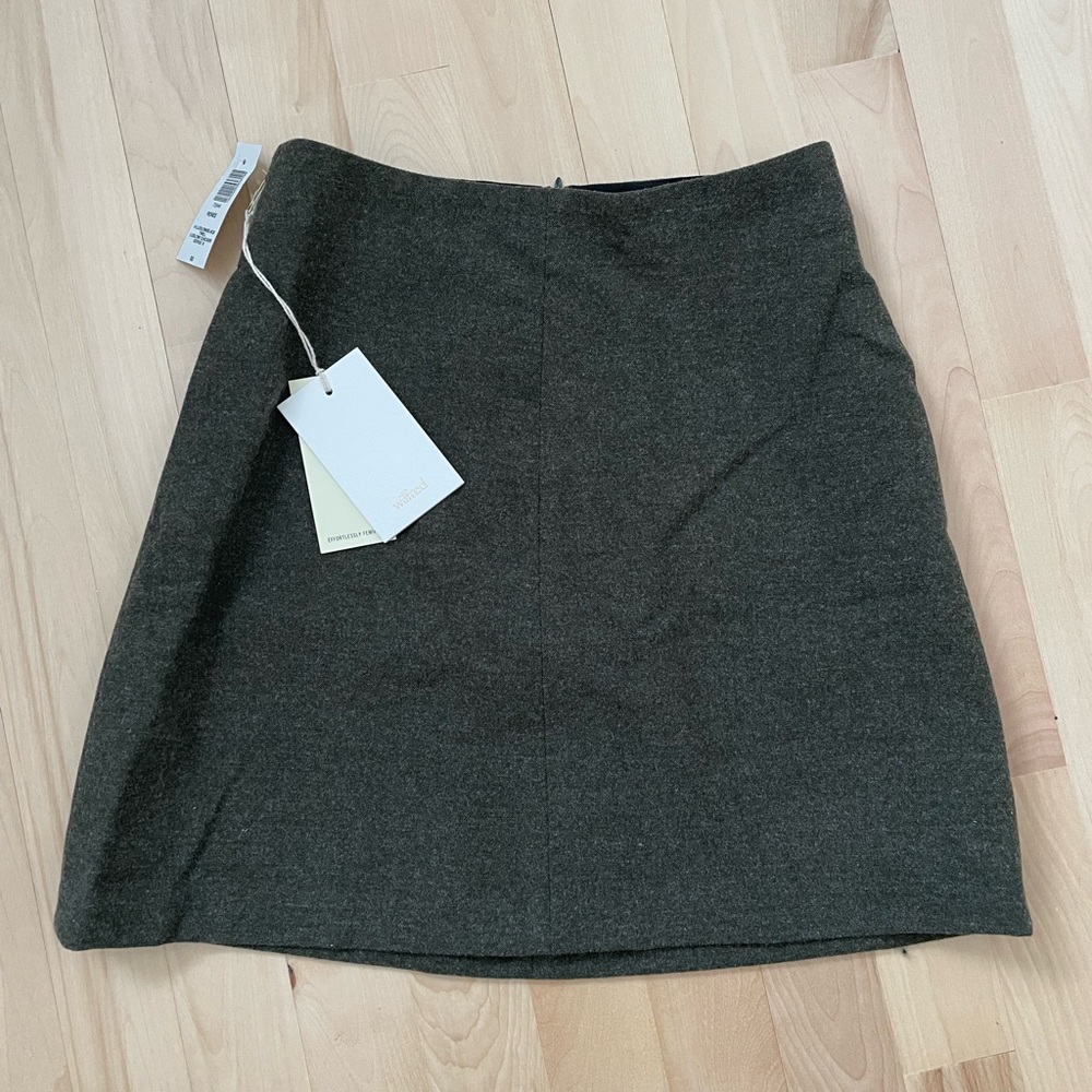 Aritzia Wilfred Renée skirt (classic mini skirt) wool- twill in Ludlow/black NWT